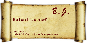 Bölöni József névjegykártya
