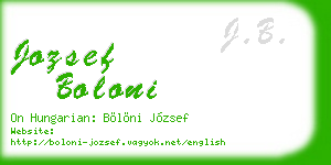 jozsef boloni business card