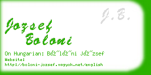 jozsef boloni business card